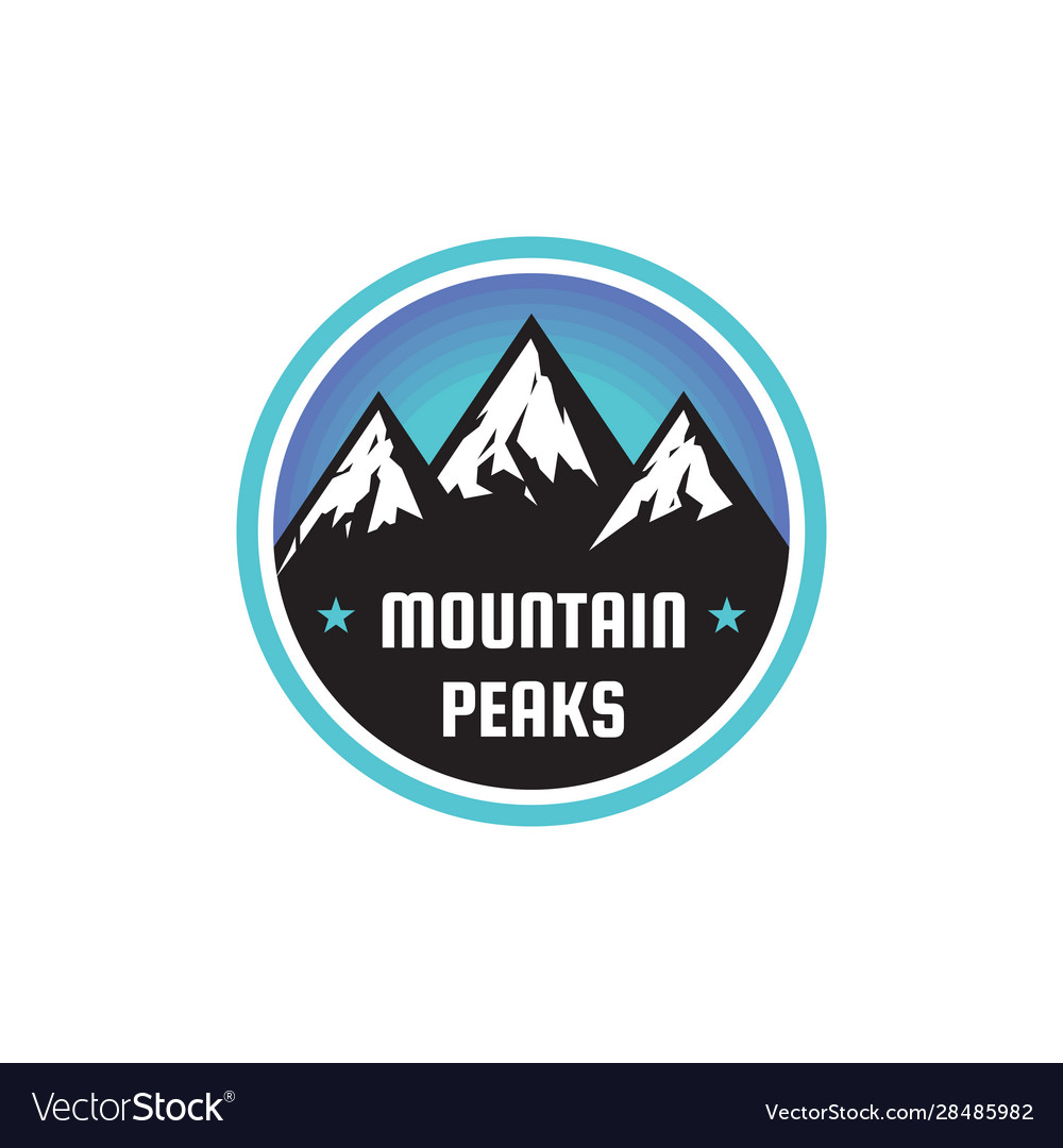 Mountain peaks - concept badge climbing logo Vector Image