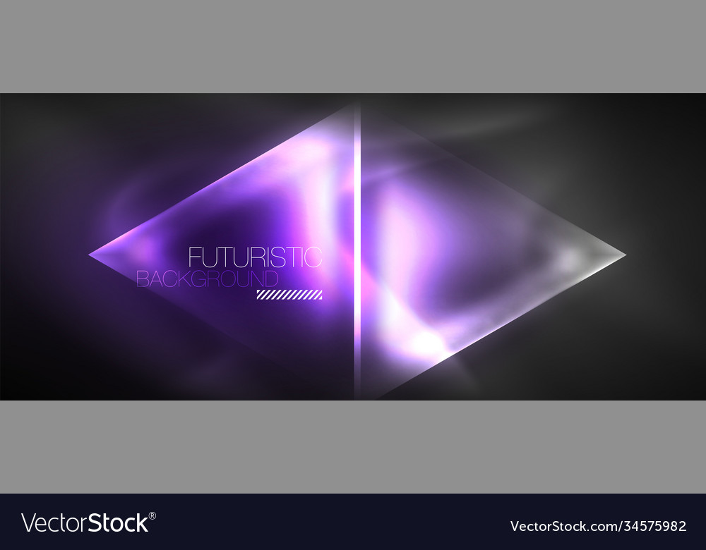 Neon geometric abstract background triangles vector image Neon geometric abstract background triangles