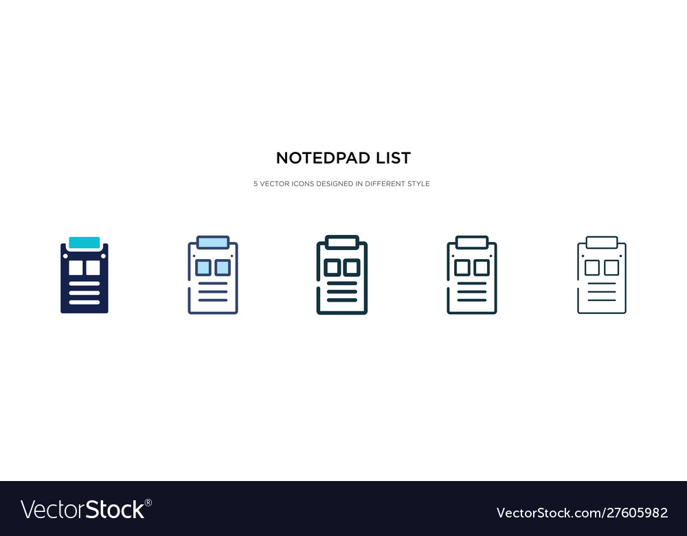 Notedpad list icon in different style two