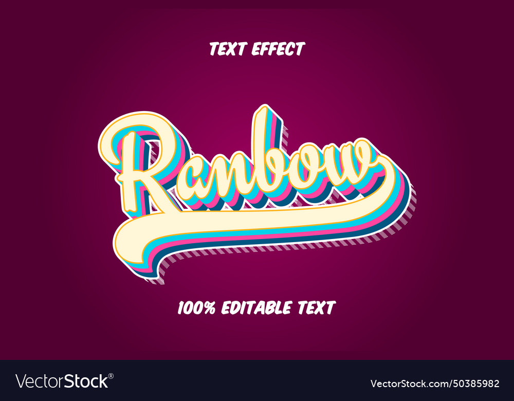Rainbow editable text effect