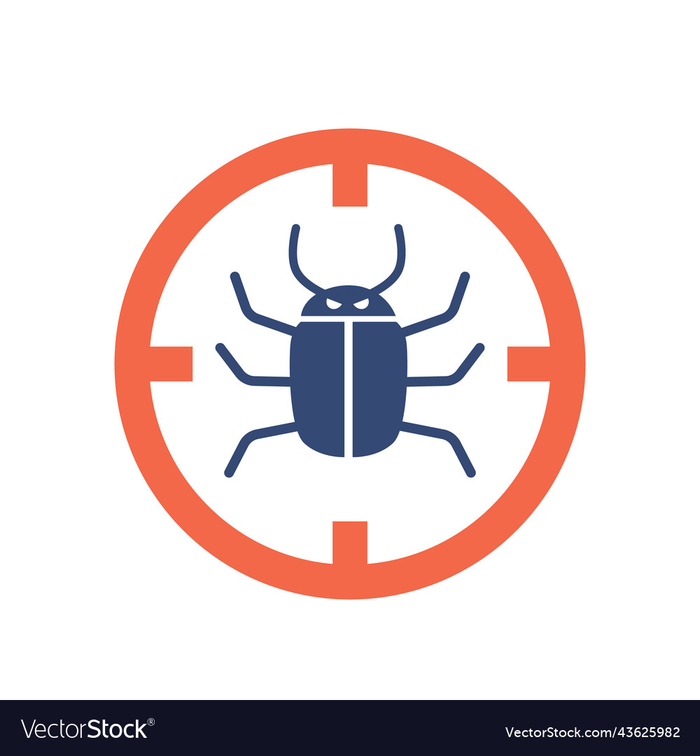 Red Circle Bug - Cyber Security Icon