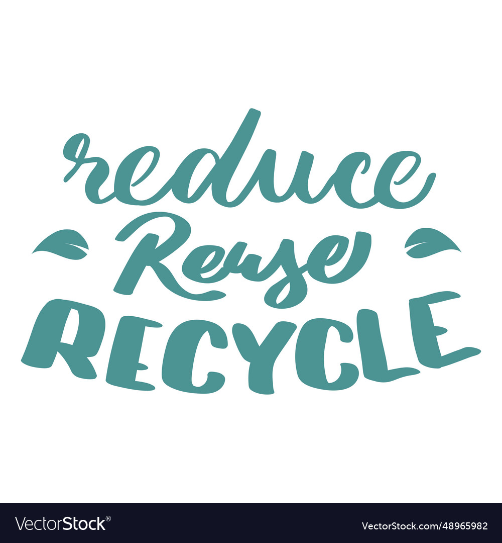 Reduce reuse recycle leaf badge sticker Vector Image Reduce reuse recycle leaf badge sticker