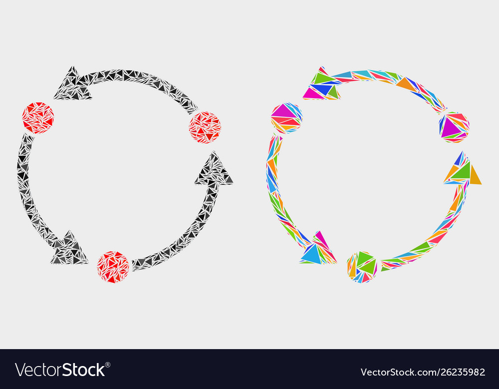 Rotation arrows mosaic icon triangle