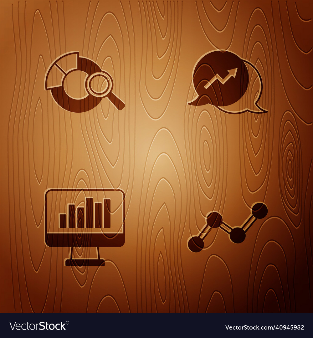 Set graph chart infographic search data analysis