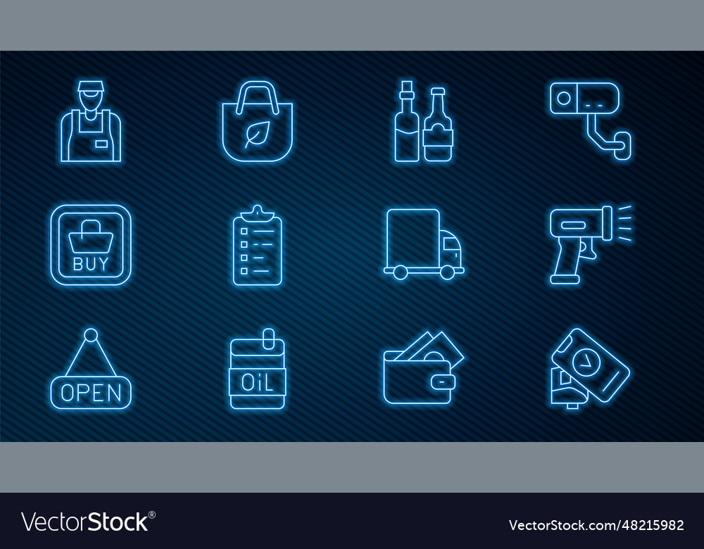 Set line pos terminal scanner scanning bar code vector image Set line pos terminal scanner scanning bar code