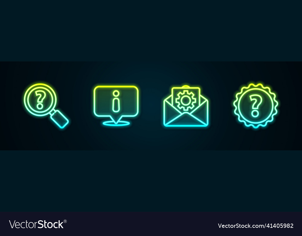 Set line unknown search information envelope vector image Set line unknown search information envelope