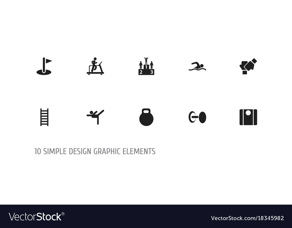 Set of 10 editable exercise icons includes