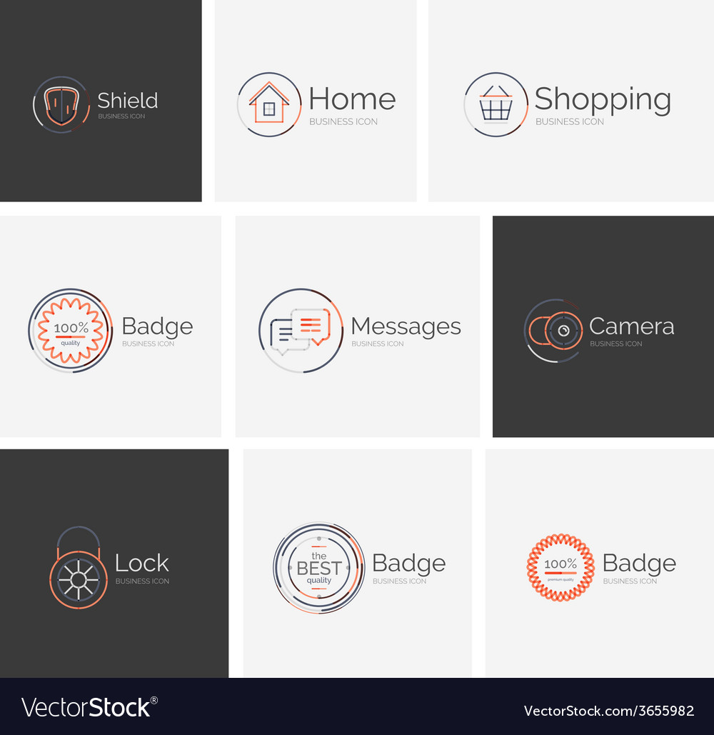 Thin line neat design logo collection