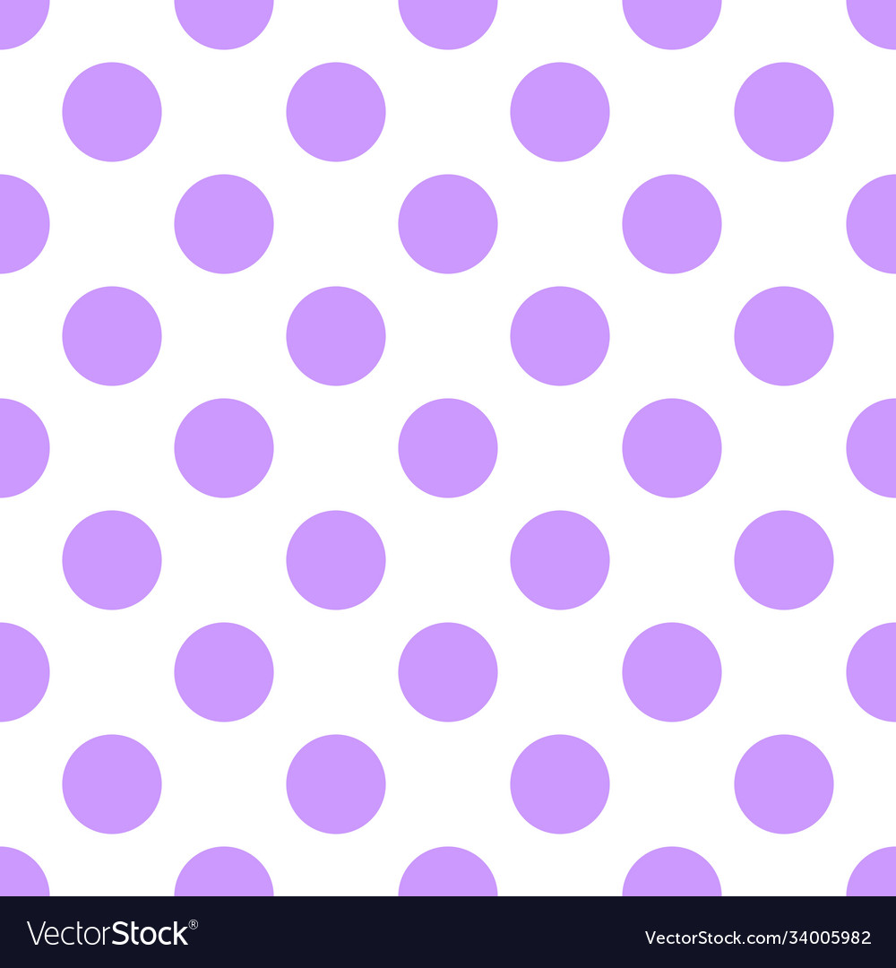 Tile pattern with pastel violet polka dots on whit vector image Tile pattern with pastel violet polka dots on whit