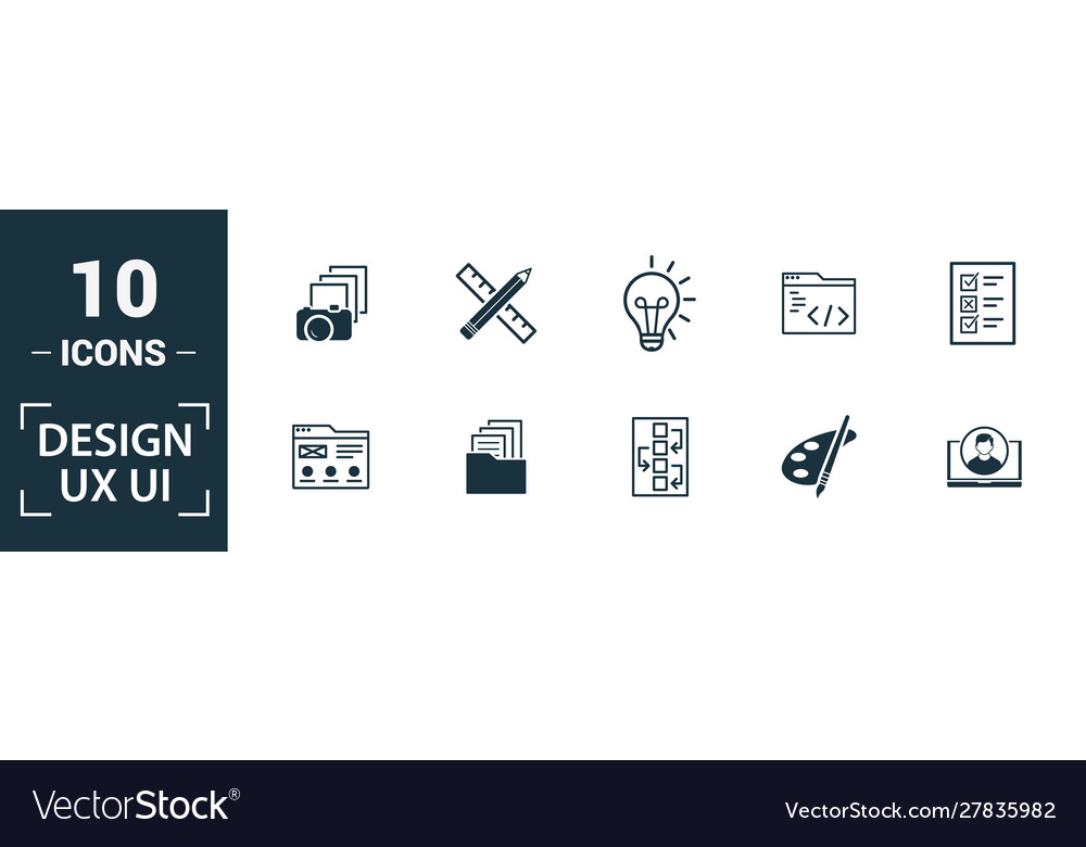 Ui icon set include creative elements search done vector image Ui icon set include creative elements search done