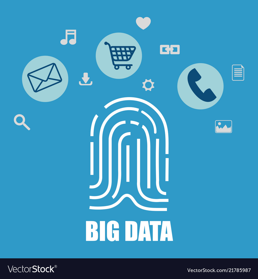 Big data set icons vector image Big data set icons