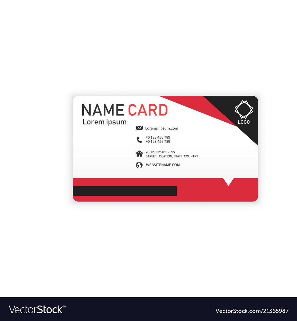 Black red business modern name card image