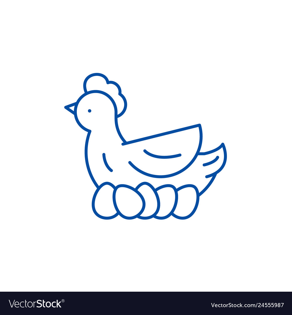 Chicken layer line icon concept vector image Chicken layer line icon concept
