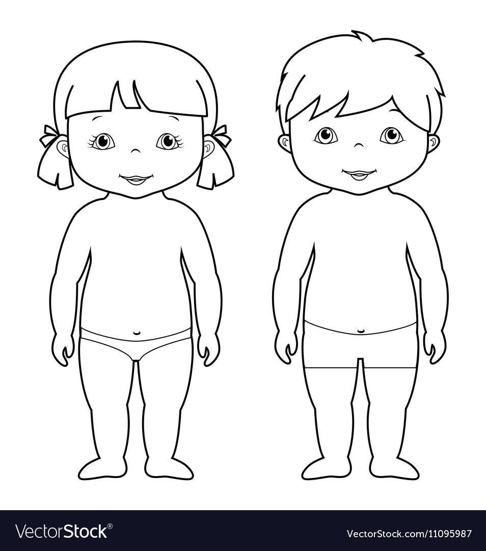 coloring pages of a boy and girl