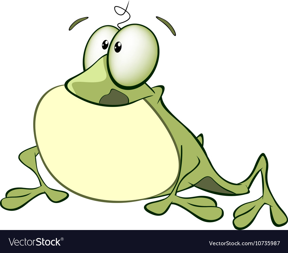 Cute Green Frog Cartoon Character Royalty Free Vector Image