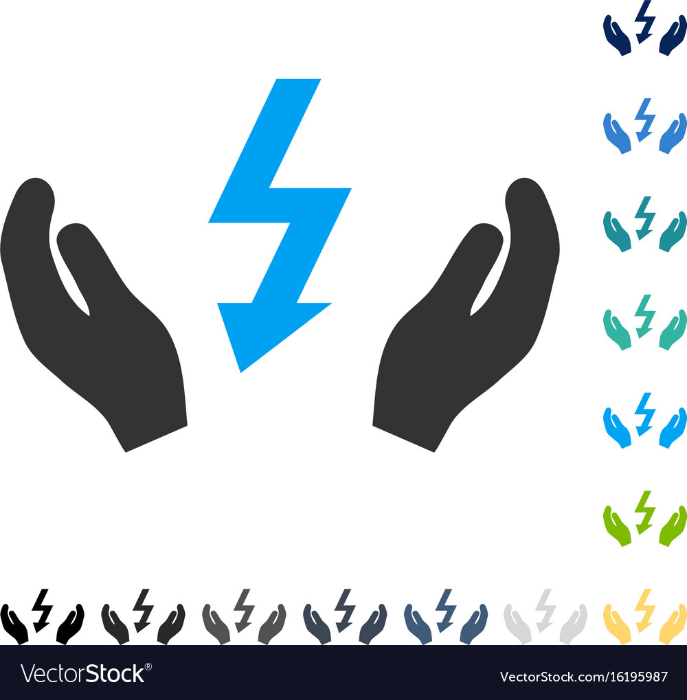 Electrical power maintenance hands icon Royalty Free Vector