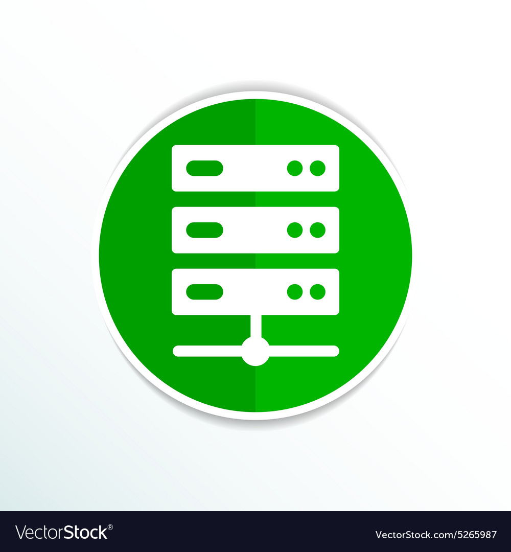 Flat computer server system icon