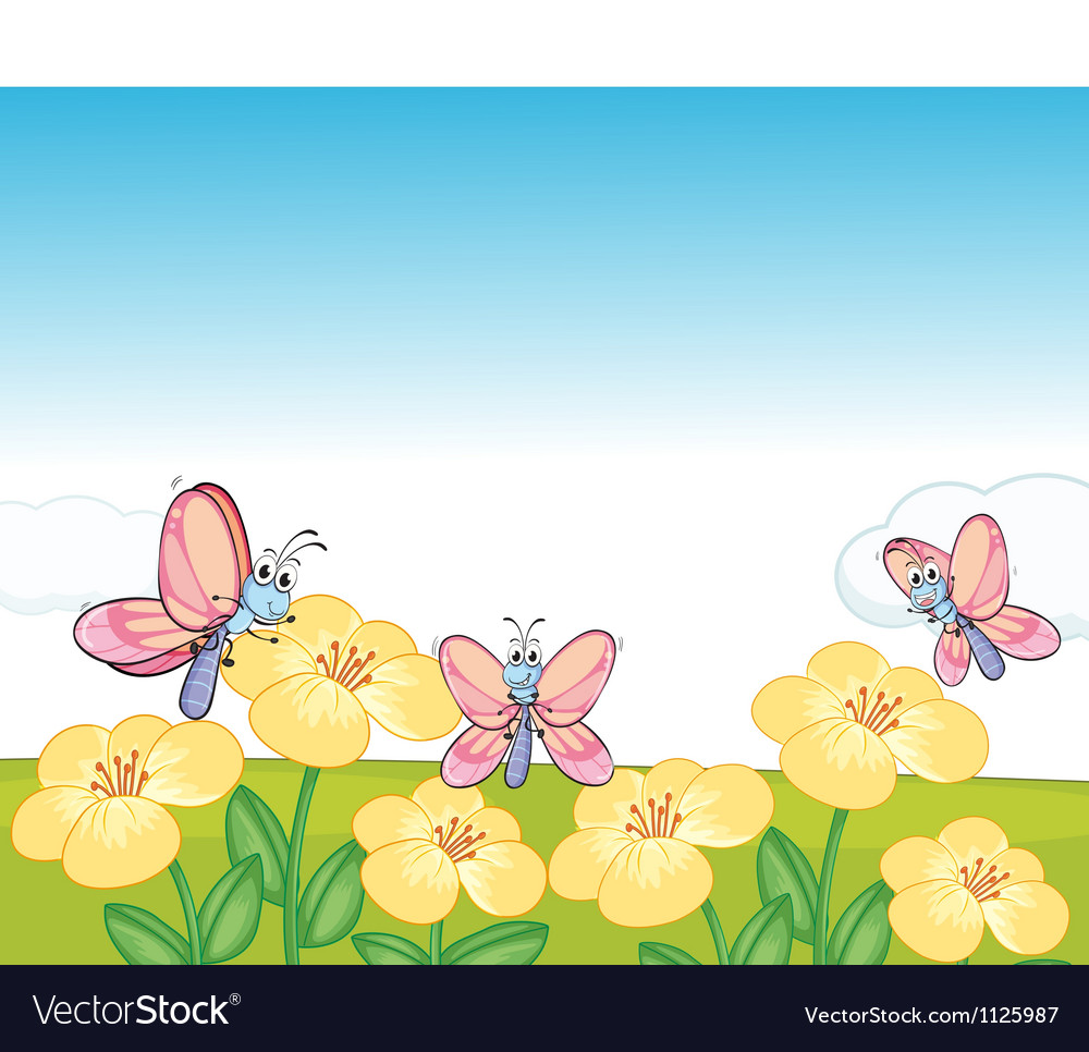 Flying butterflies Royalty Free Vector Image - VectorStock