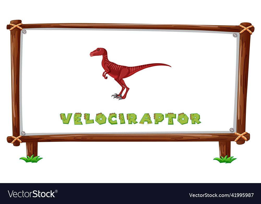 Frame template with dinosaurs and text