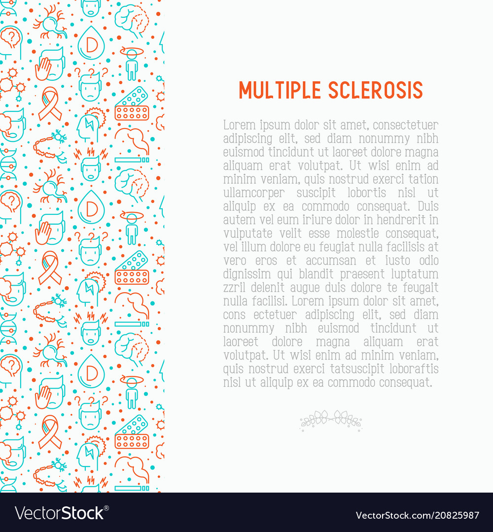 Multiple sclerosis concept with thin line icons vector image Multiple sclerosis concept with thin line icons