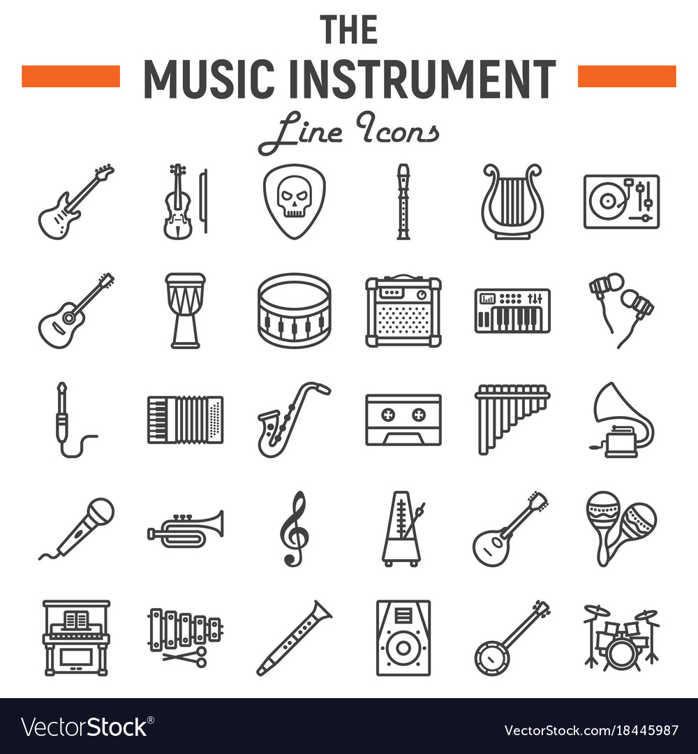 Musical Instrument Line Icons