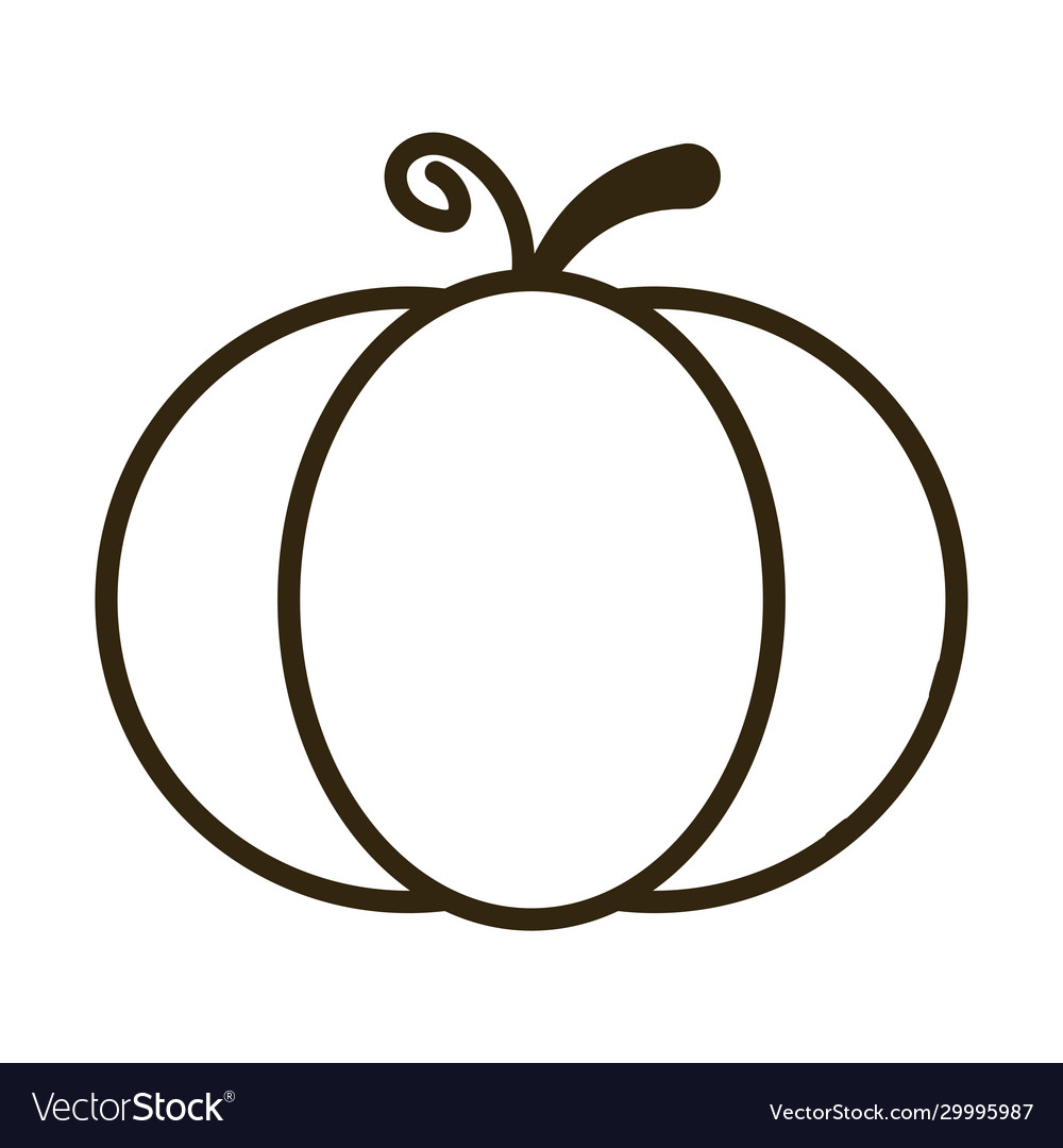 Pumpkin on white background line style icon