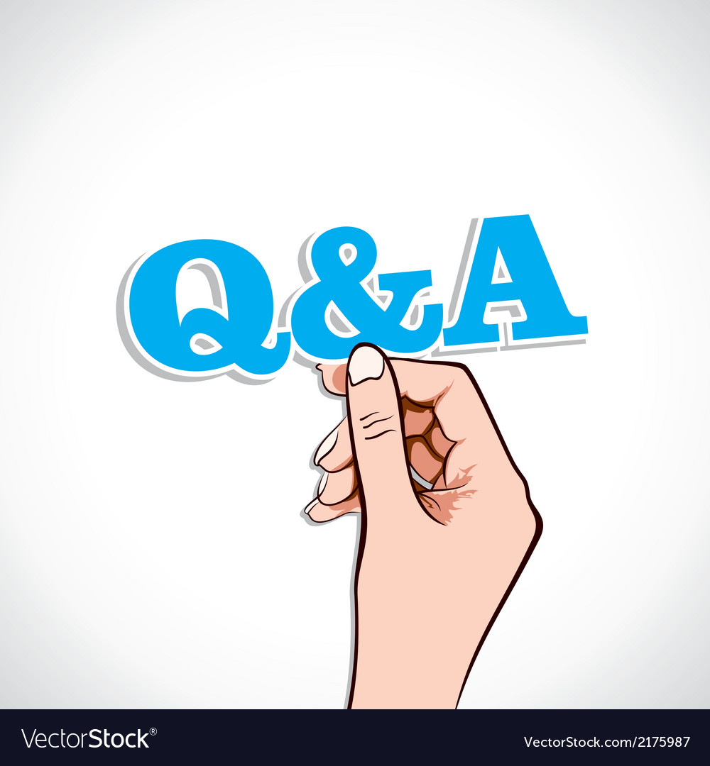 Q And A Word In Hand Royalty Free Vector Image