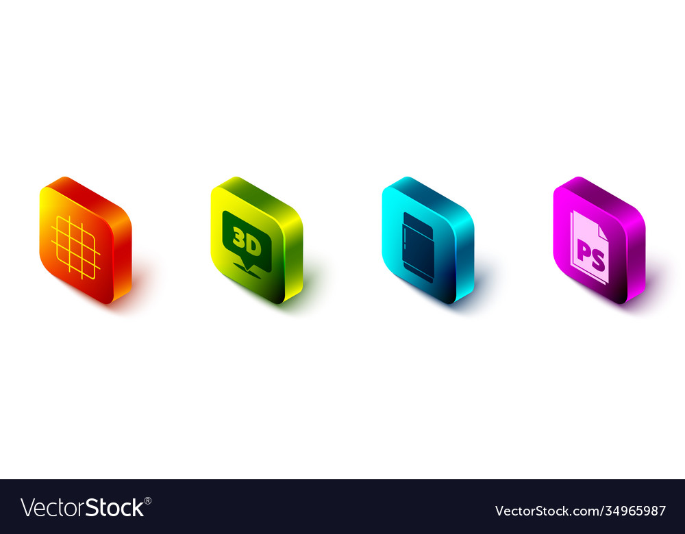 Set isometric grid graph paper speech bubble vector image Set isometric grid graph paper speech bubble