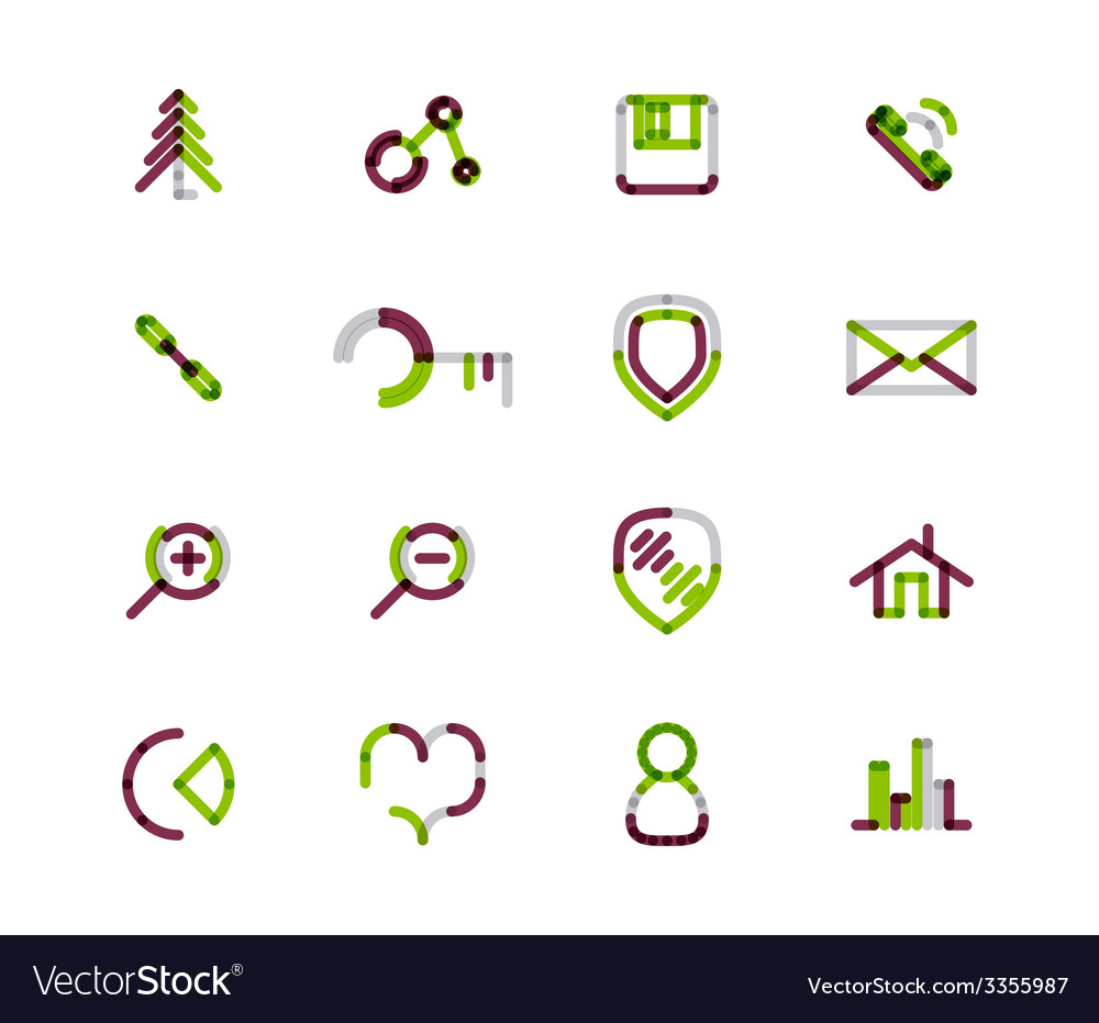 Set of thin line web icons