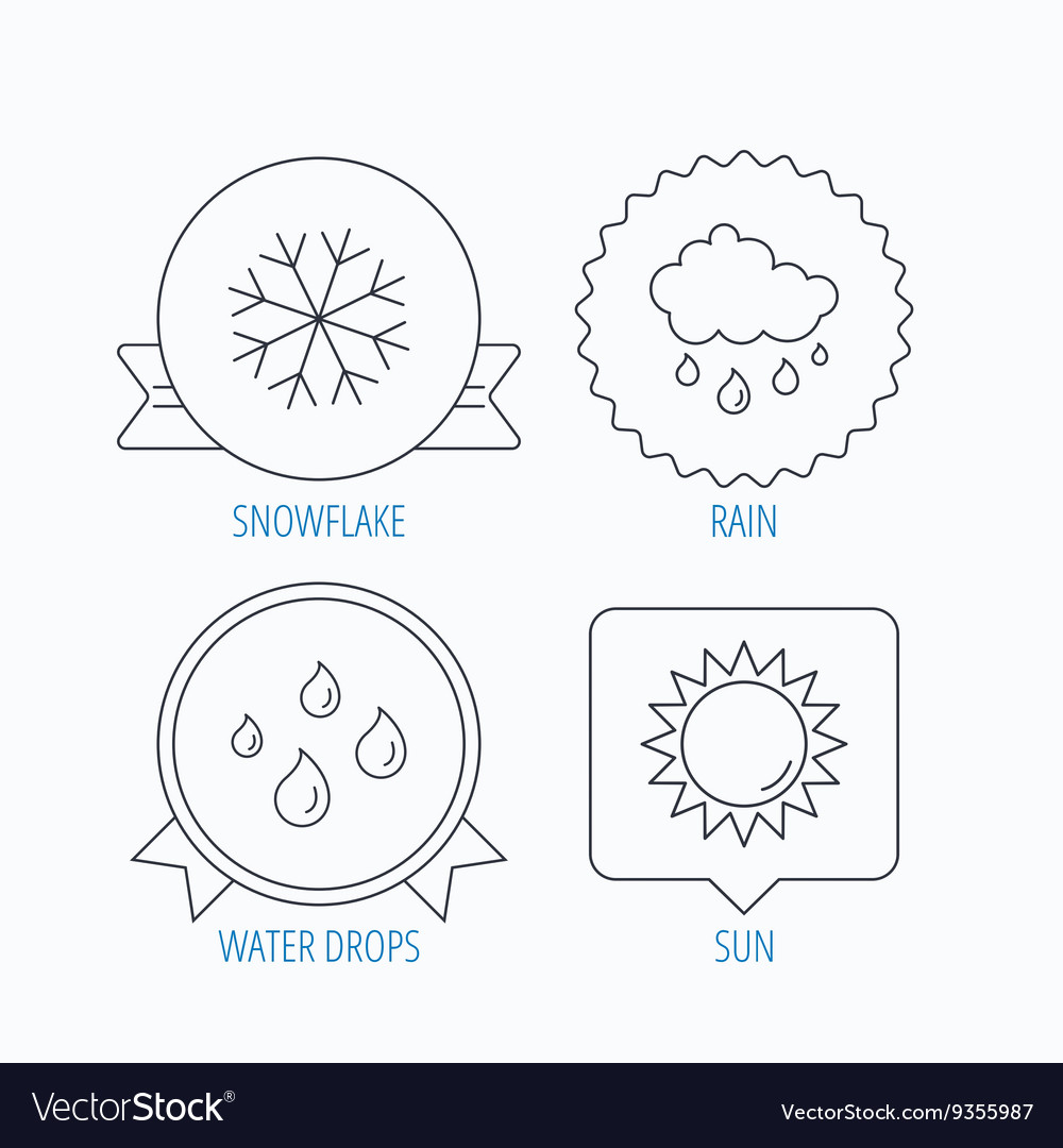 Snowflake sun and rain icons