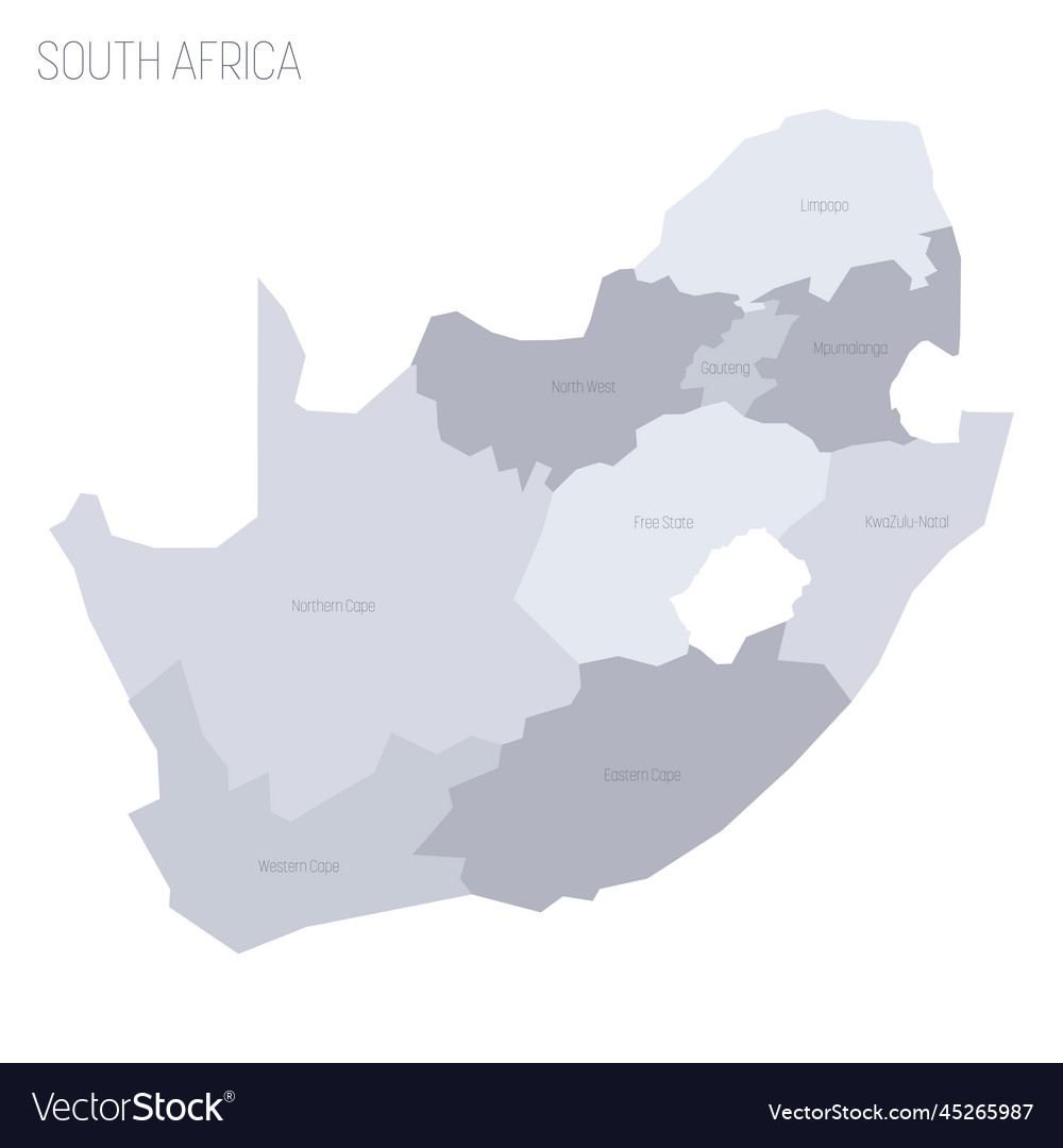 South africa political map of administrative Vector Image