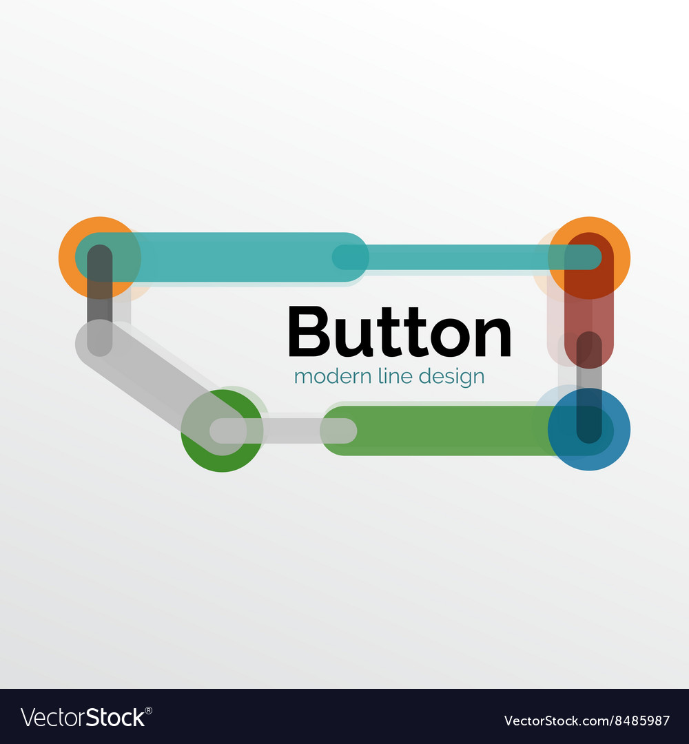 Thin line design geometric button flat