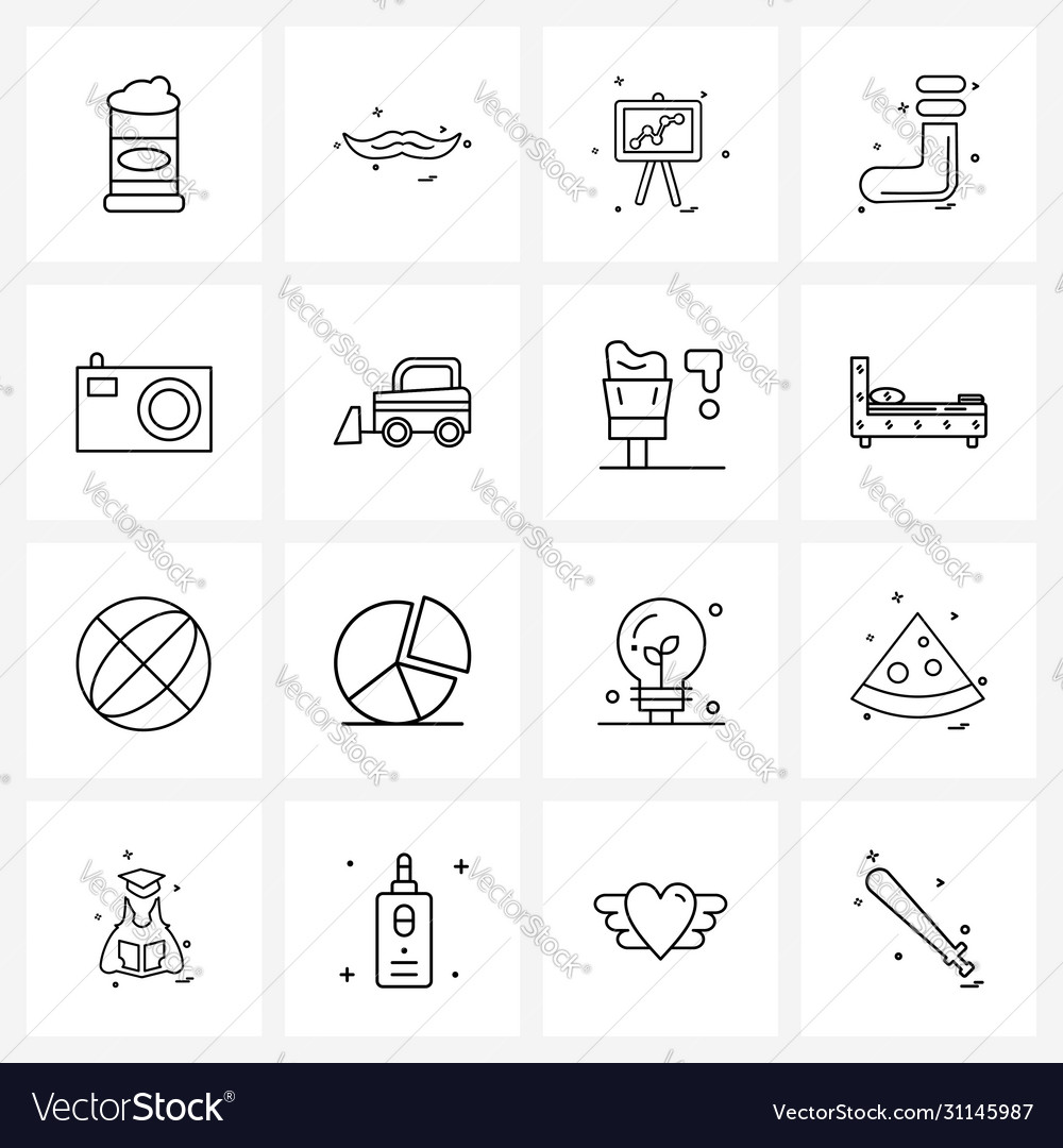 Ui set 16 basic line icons image garments