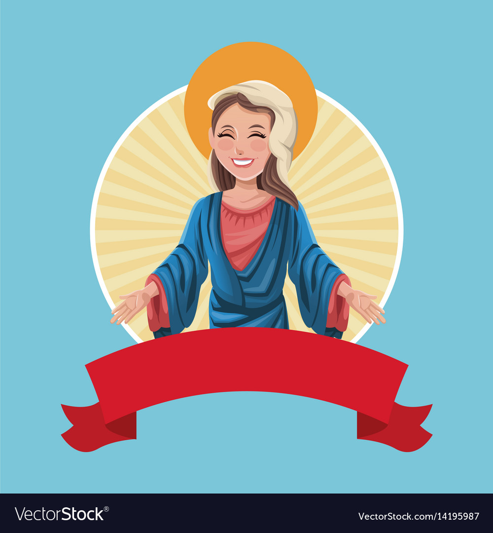 Virgin mary sac image banner Royalty Free Vector Image