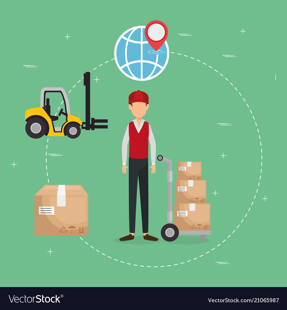 Worker logistic service avatar vector image Worker logistic service avatar