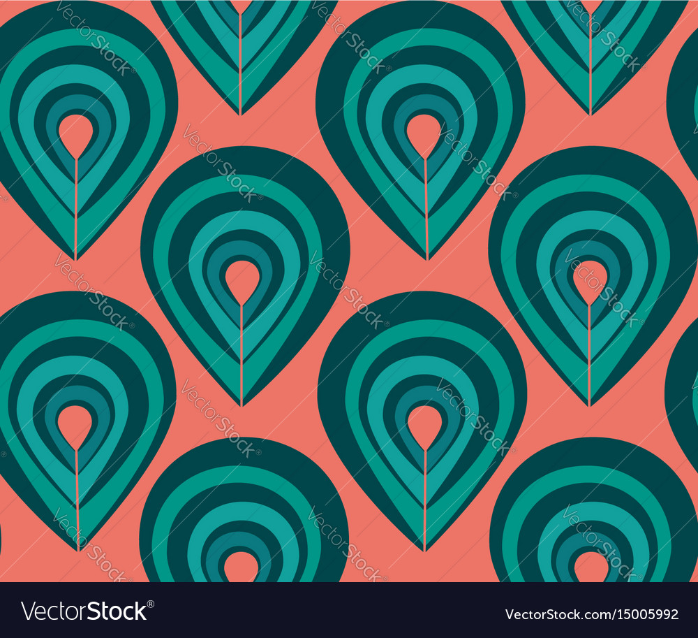 Abstract pattern with peacock feathers elements