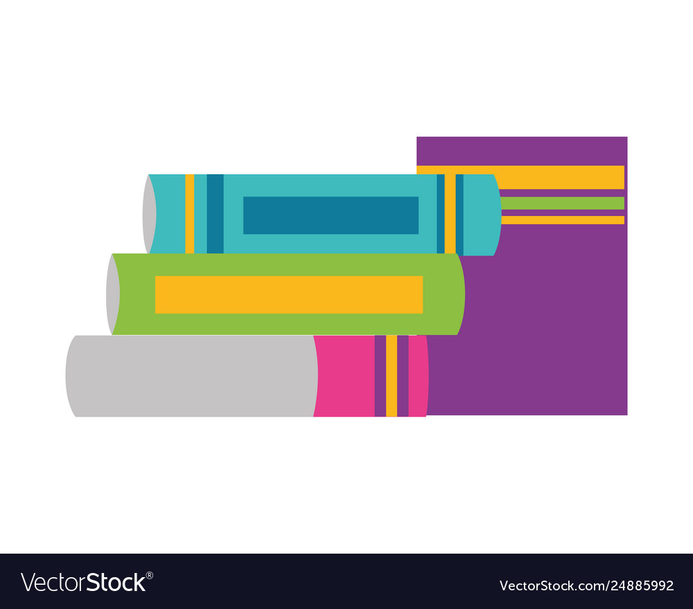 Books stacked school supplies