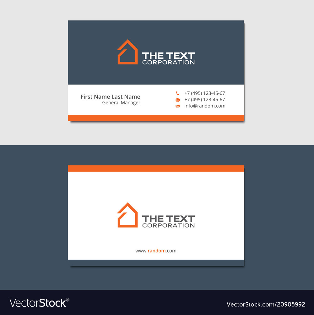 Business cards template for real estate agency Vector Image With Regard To Real Estate Agent Business Card Template