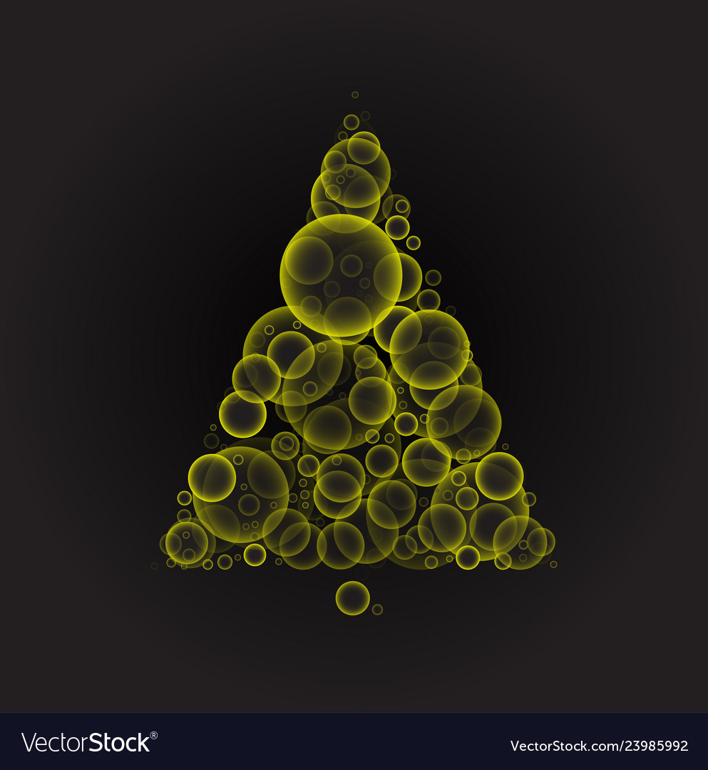 Christmas tree dotted isolated on black background