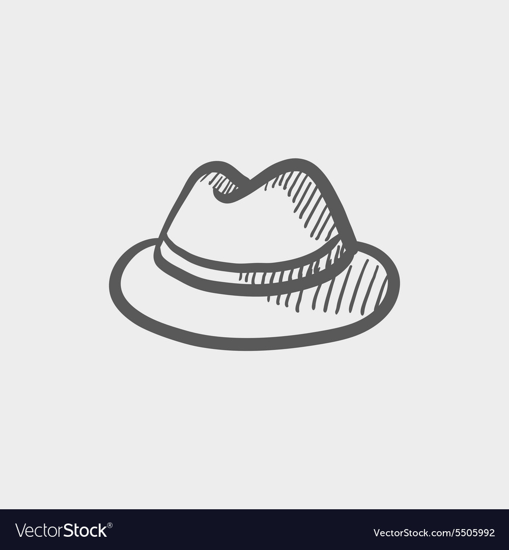 Classic hat sketch icon