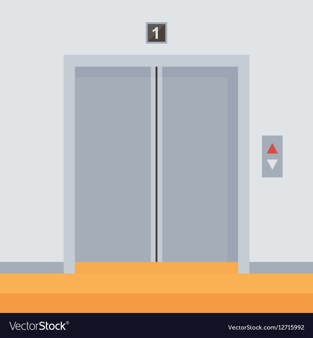 Flat design elevator doors icon