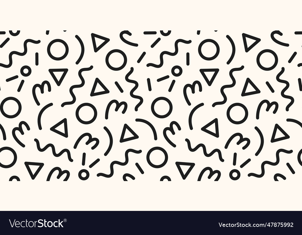 Fun colorful line doodle seamless pattern vector image Fun colorful line doodle seamless pattern