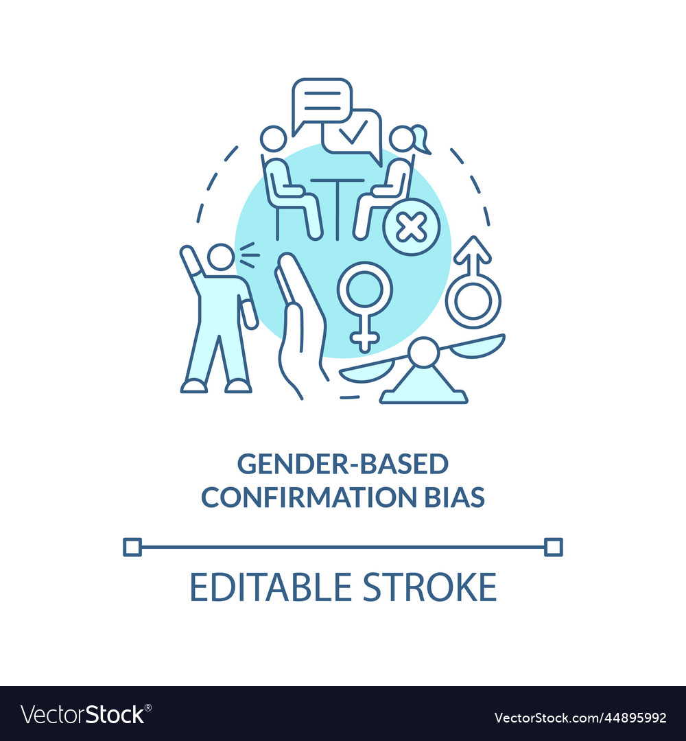 Gender Based Confirmation Bias Turquoise Concept Vector Image