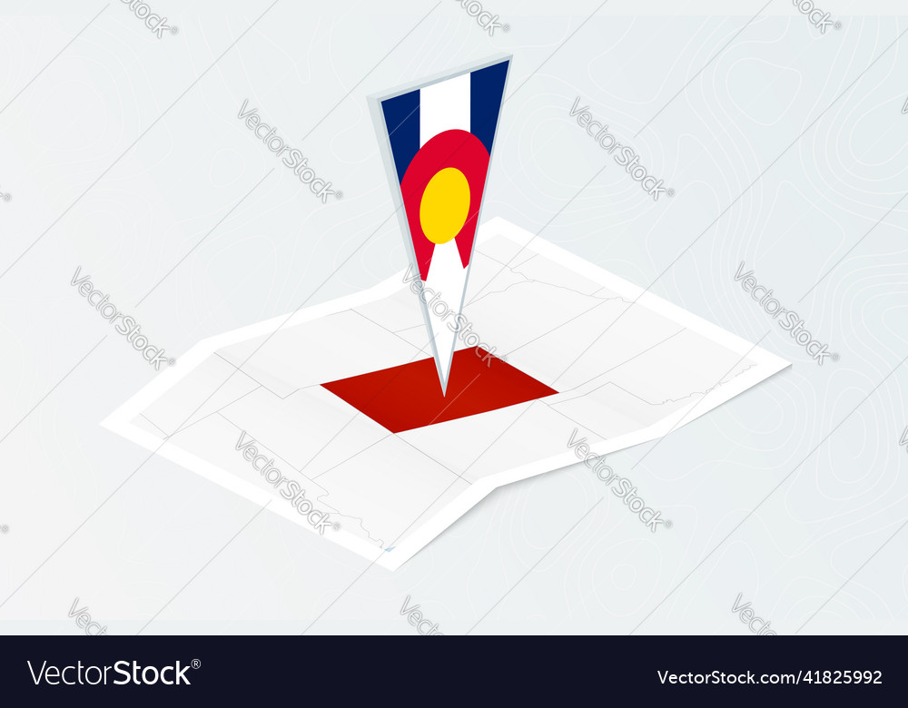 Isometric paper map of colorado with triangular