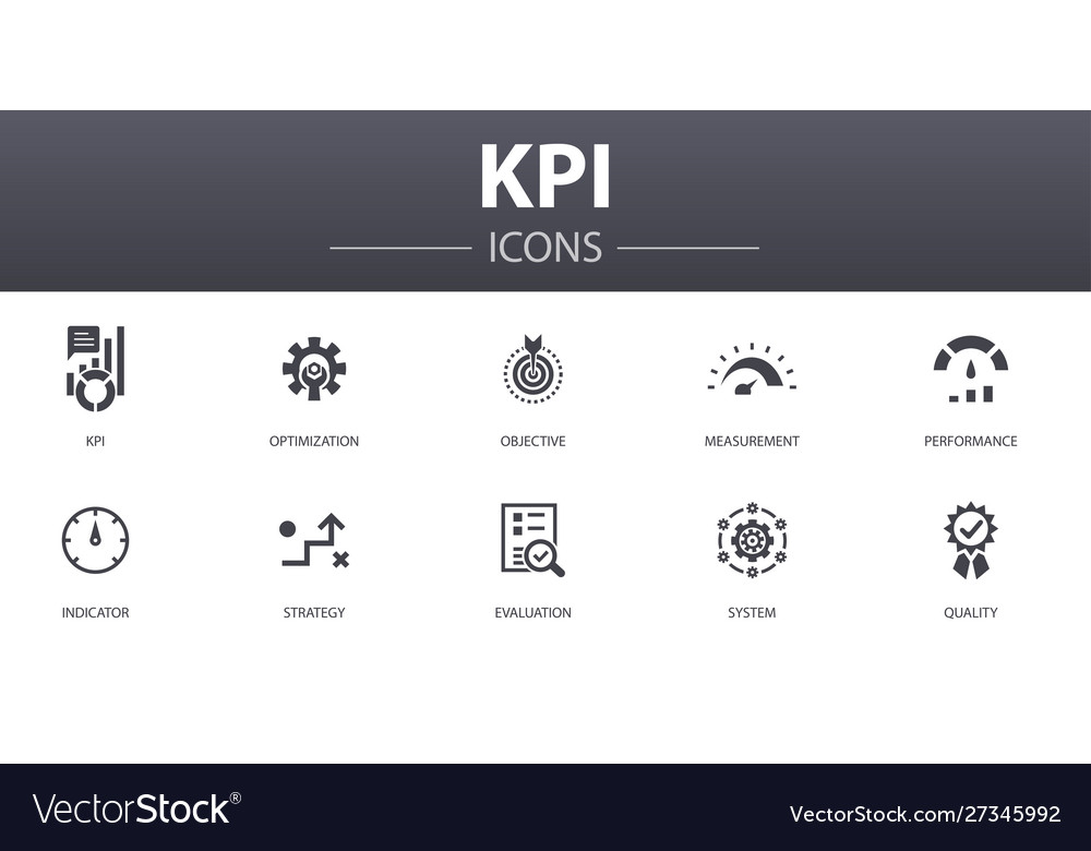 Kpi Simple Concept Icons Set Contains Such Icons Vector Image 9567