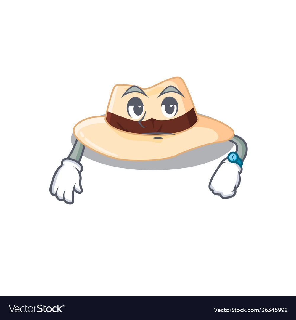 Mascot design style panama hat with waiting