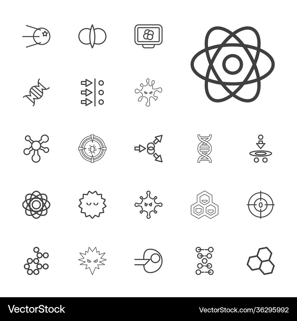 Molecule icons Royalty Free Vector Image - VectorStock
