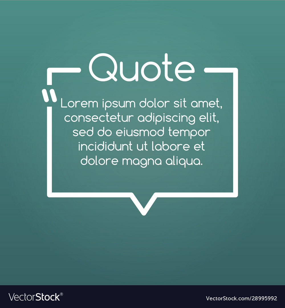 Quote speech bubble template text in brackets
