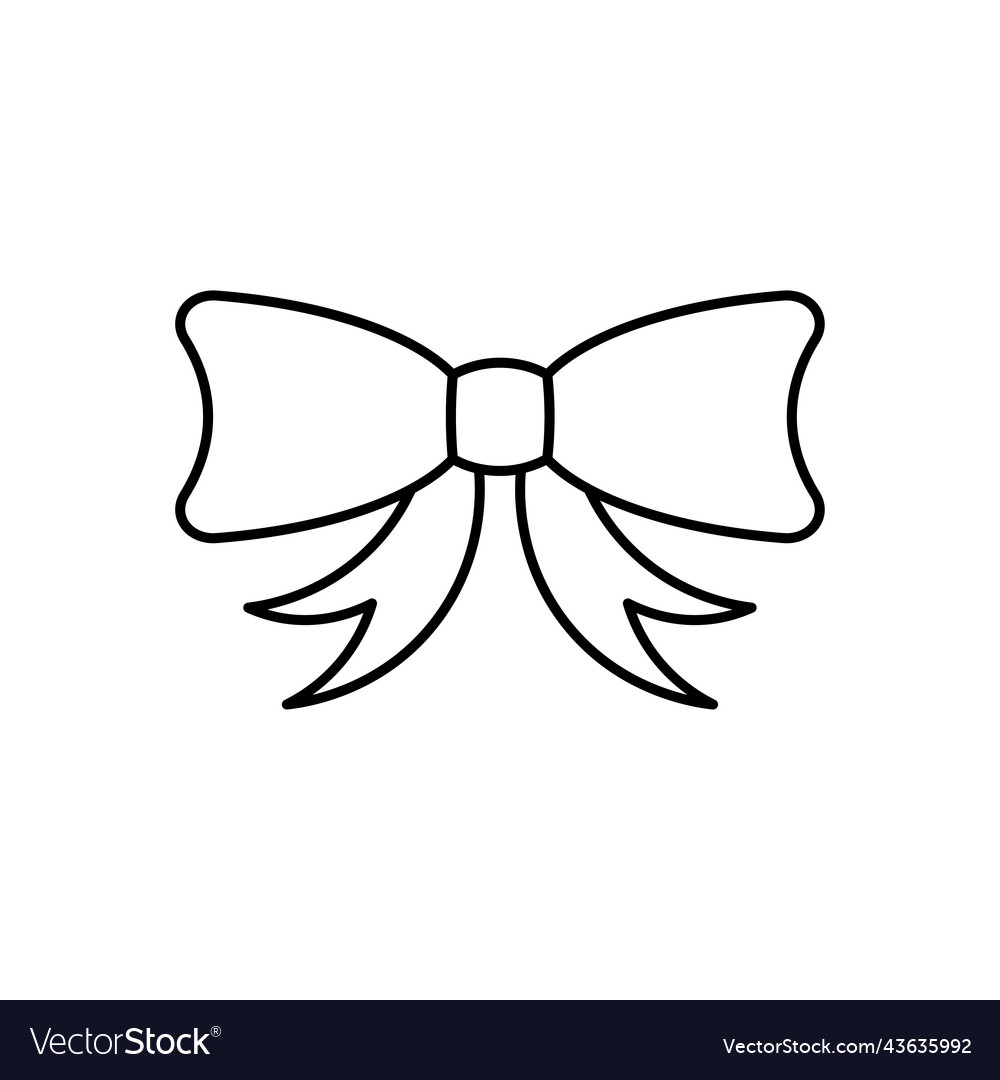 Ribbon bow line art icon design template Vector Image