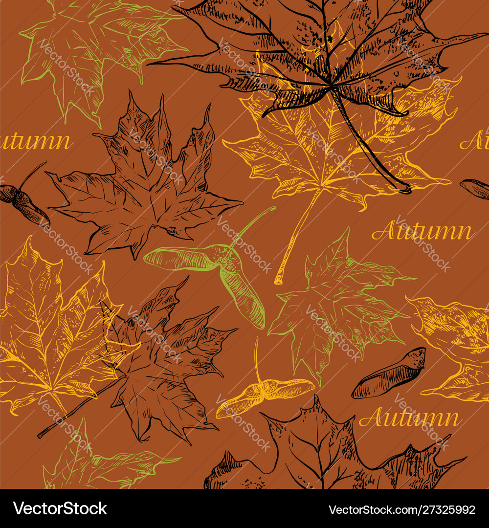Seamless pattern autumn 5 Royalty Free Vector Image